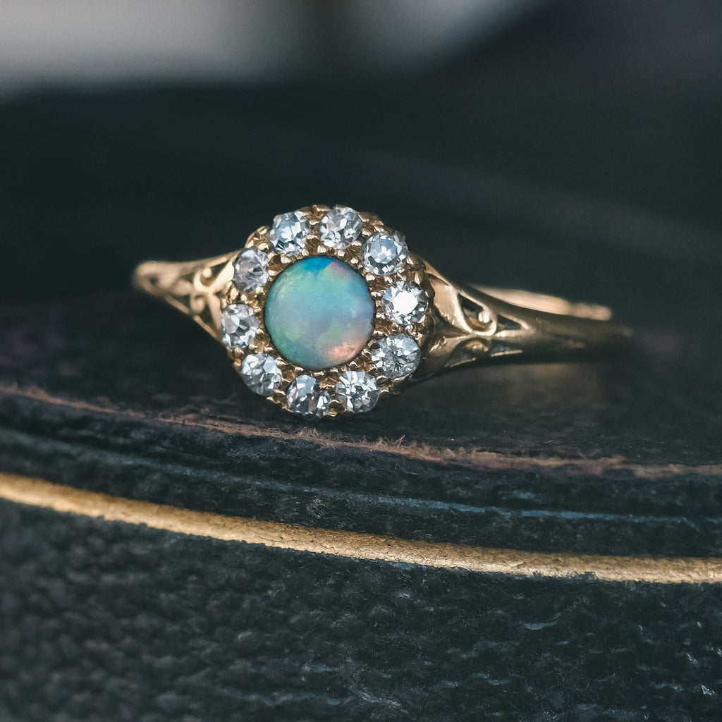 Victorian Opal Cluster Ring - Lost Owl Jewelry