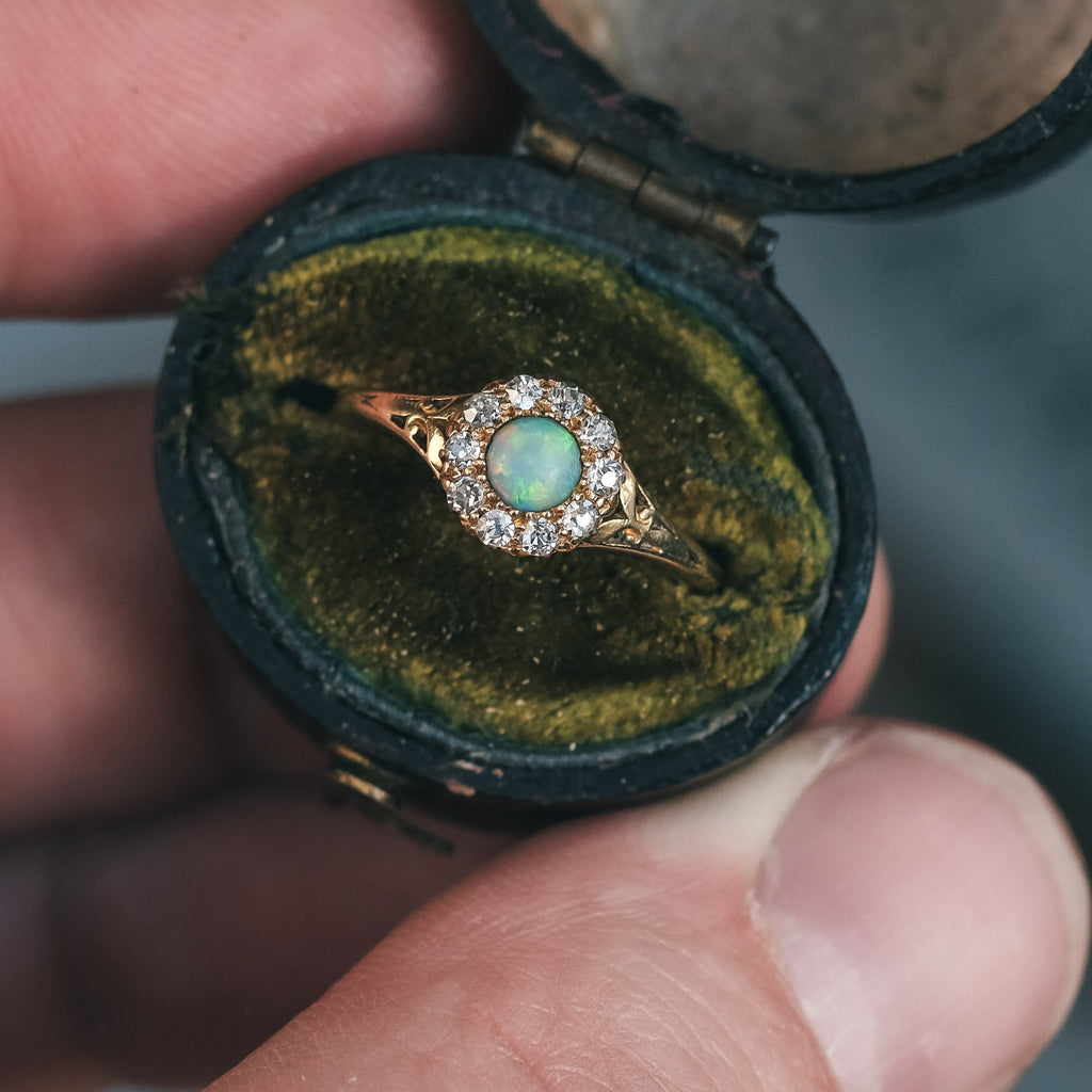 Victorian Opal Cluster Ring - Lost Owl Jewelry