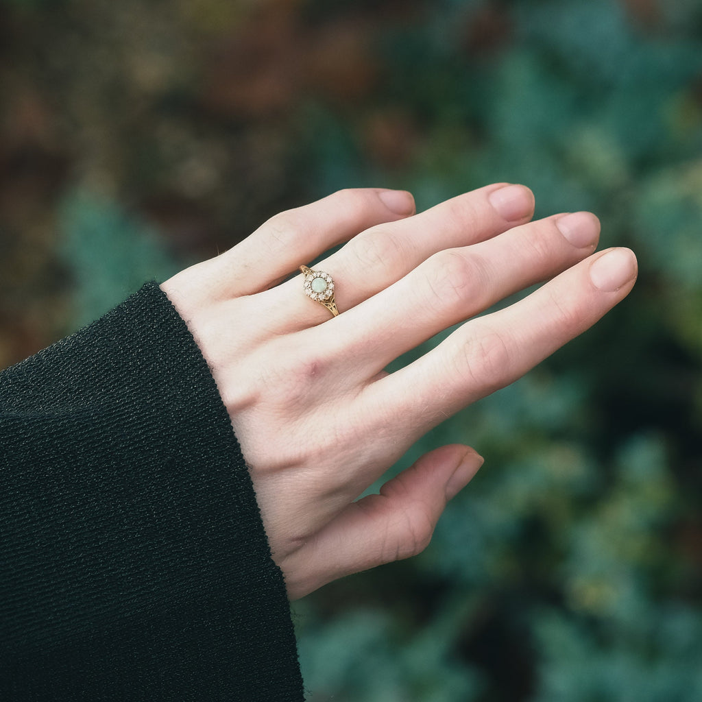 Victorian Opal Cluster Ring - Lost Owl Jewelry