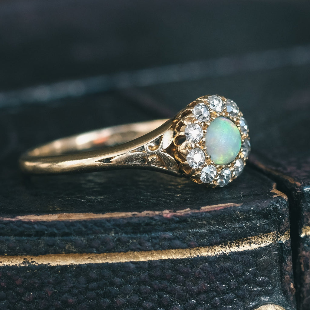 Victorian Opal Cluster Ring - Lost Owl Jewelry
