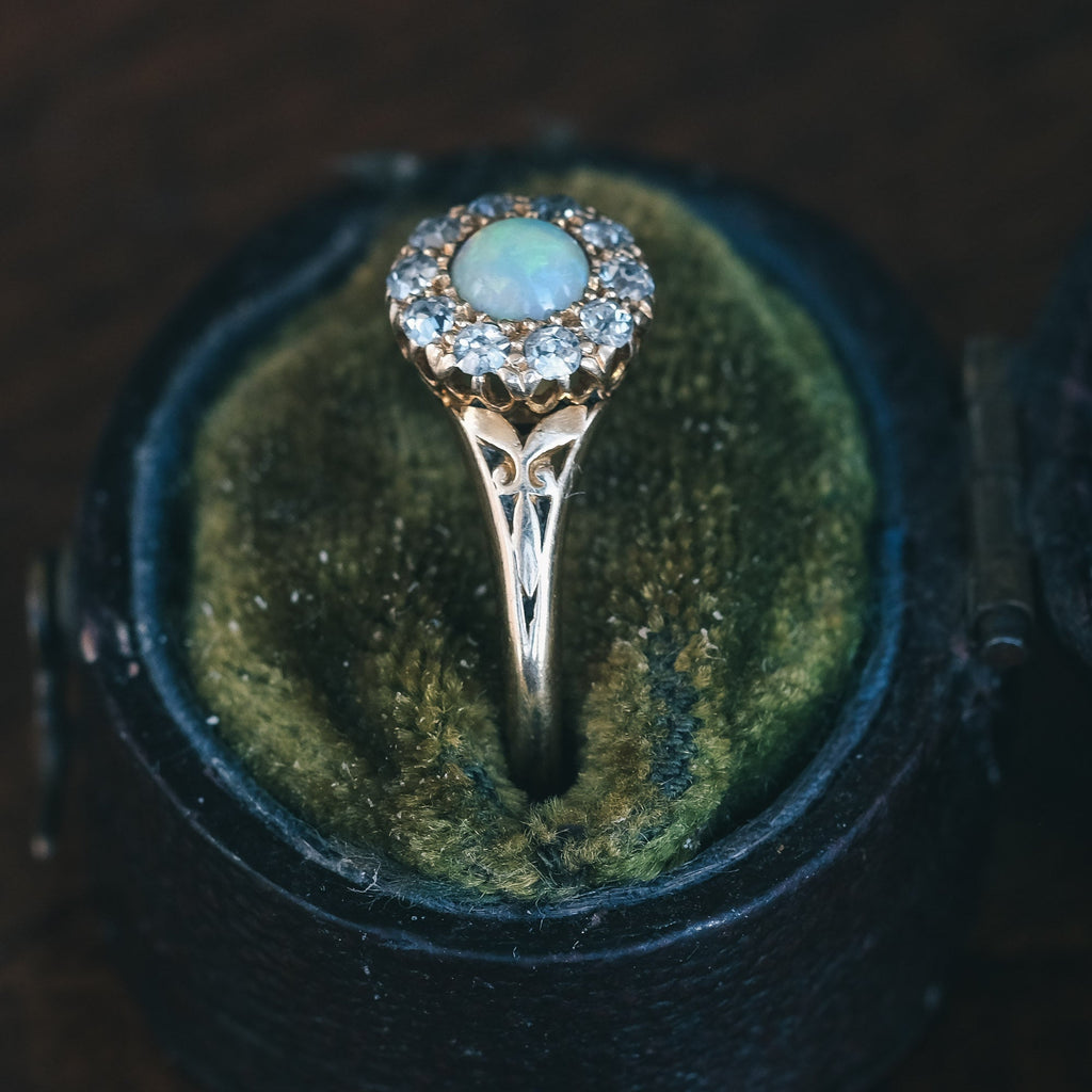 Victorian Opal Cluster Ring - Lost Owl Jewelry