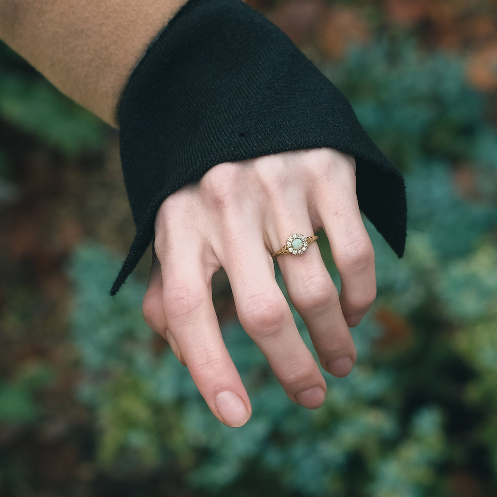 Victorian Opal Cluster Ring - Lost Owl Jewelry