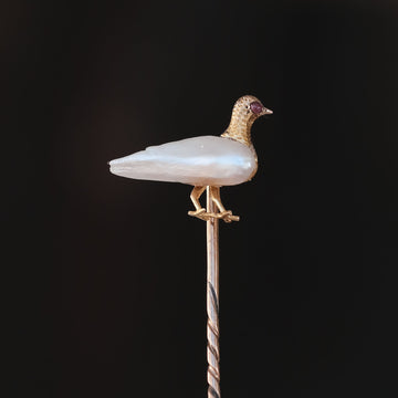 Victorian Pearl Dove Pin - Lost Owl Jewelry