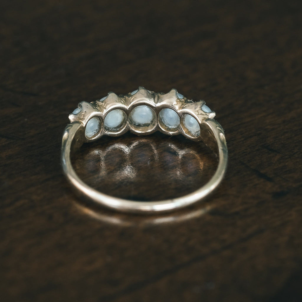 Victorian Pearl Half - Hoop Ring - Lost Owl Jewelry