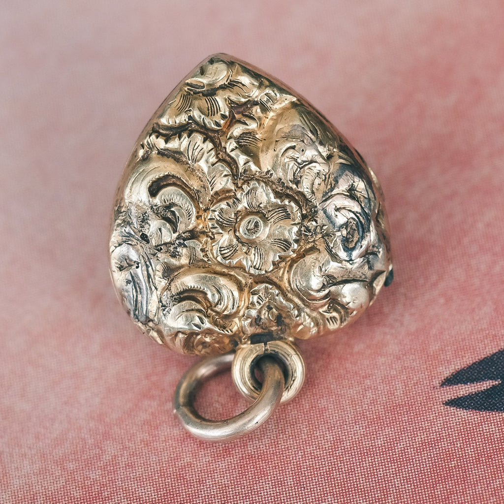 Victorian Pearl Puffed Heart Locket - Lost Owl Jewelry