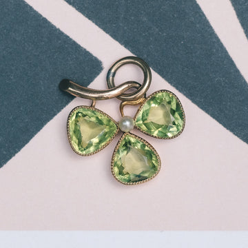 Victorian Peridot Clover Pendant - Lost Owl Jewelry