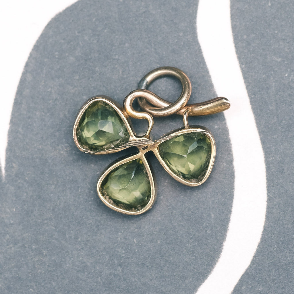 Victorian Peridot Clover Pendant - Lost Owl Jewelry