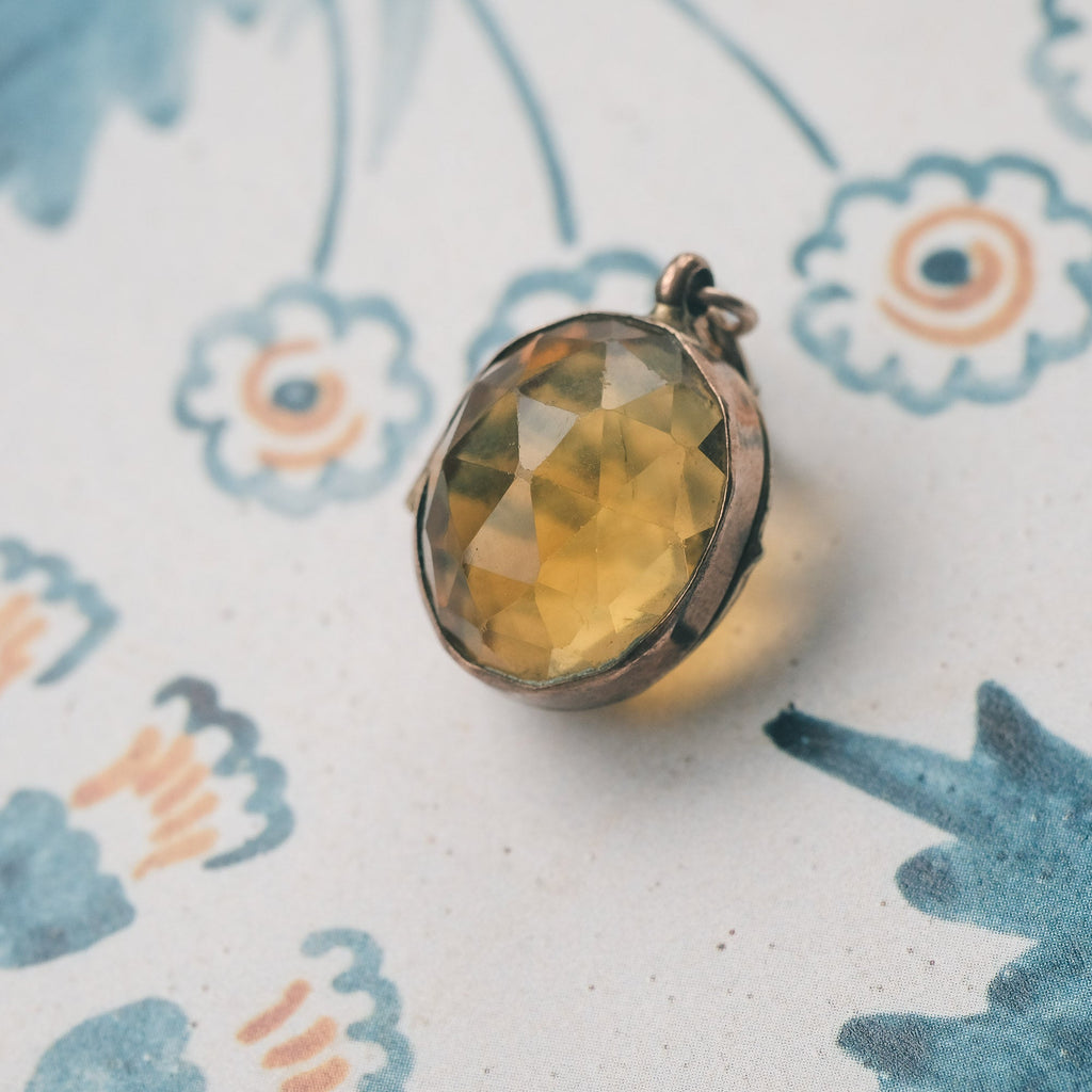 Victorian Pools of Orange Light Locket - Lost Owl Jewelry