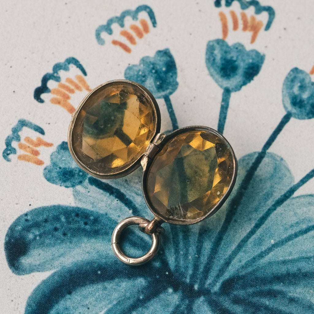 Victorian Pools of Orange Light Locket - Lost Owl Jewelry