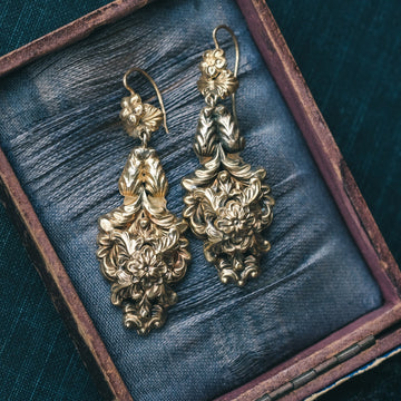 Victorian Repoussé Earrings - Lost Owl Jewelry