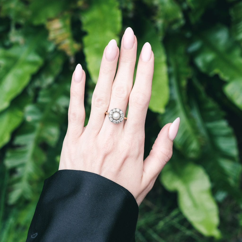 Victorian Round Cluster Ring - Lost Owl Jewelry