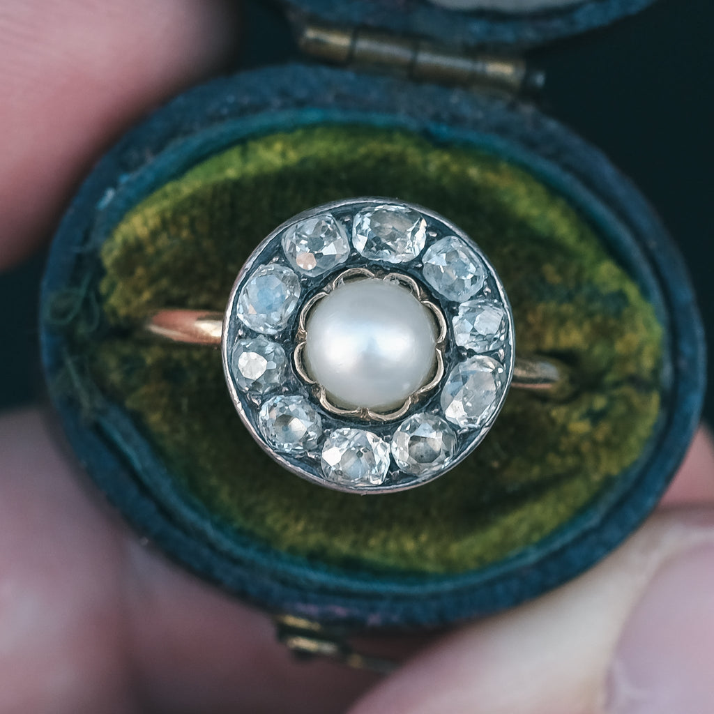 Victorian Round Cluster Ring - Lost Owl Jewelry