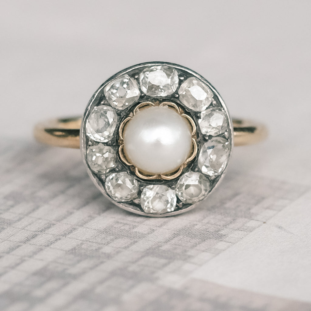 Victorian Round Cluster Ring - Lost Owl Jewelry