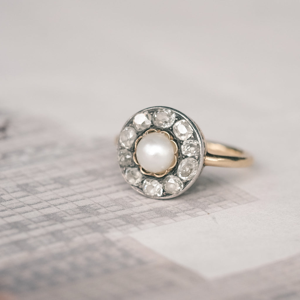 Victorian Round Cluster Ring - Lost Owl Jewelry