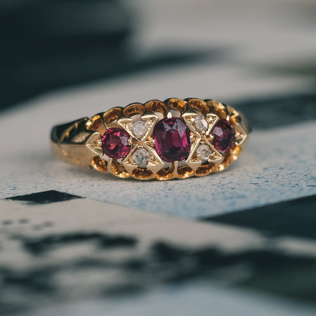 Victorian Ruby Belcher Ring - Lost Owl Jewelry