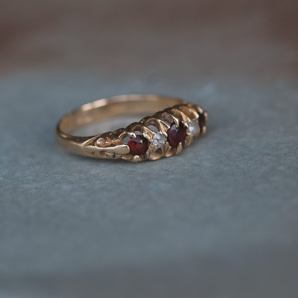 Victorian Ruby Scroll Ring – Lost Owl Jewelry