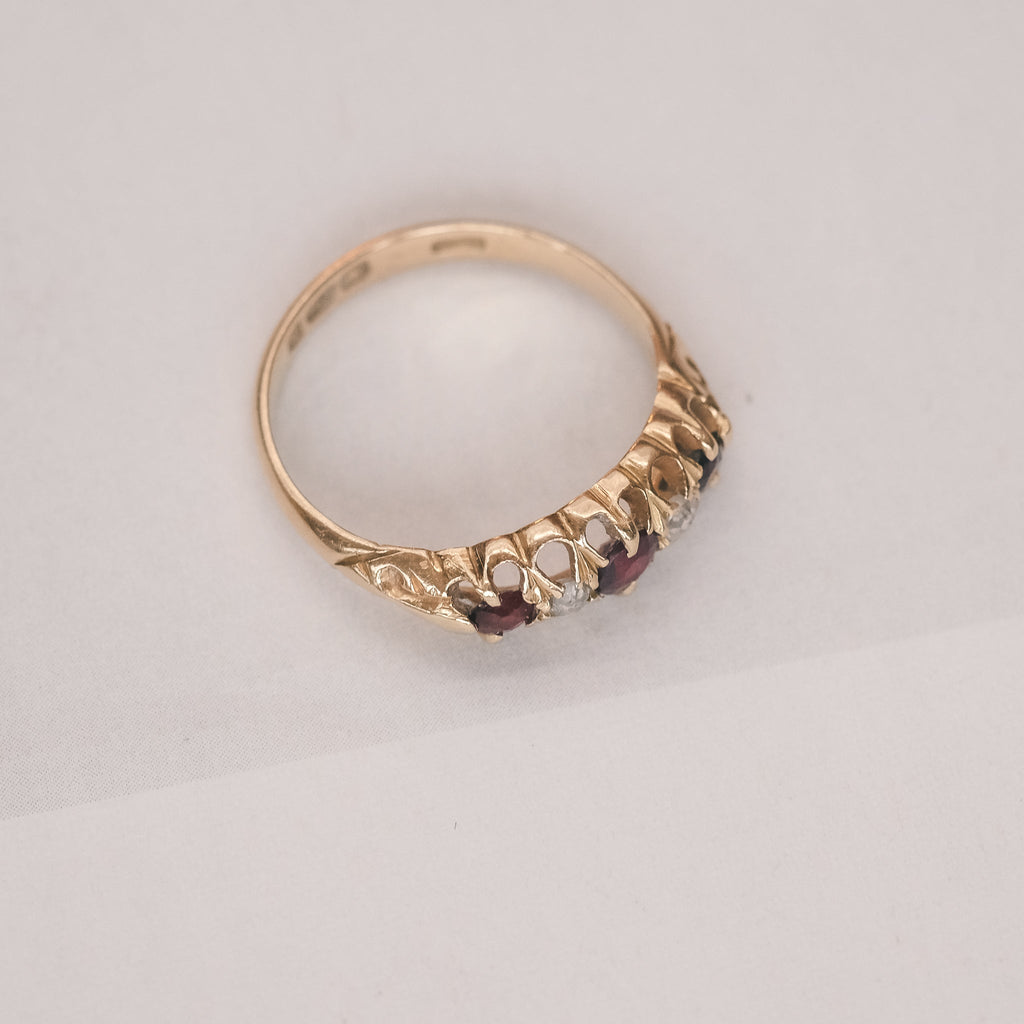 Victorian Ruby Scroll Ring – Lost Owl Jewelry