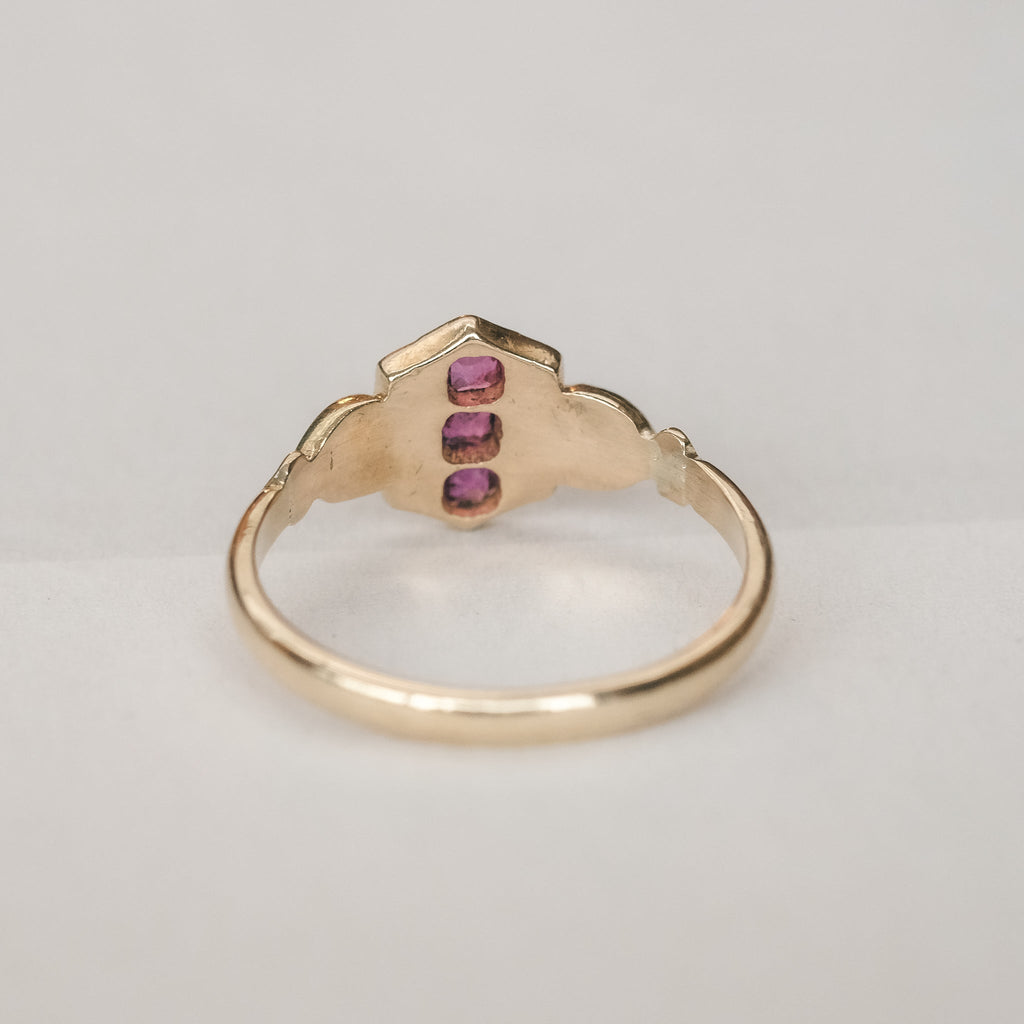 Victorian Ruby Shield Ring - Lost Owl Jewelry