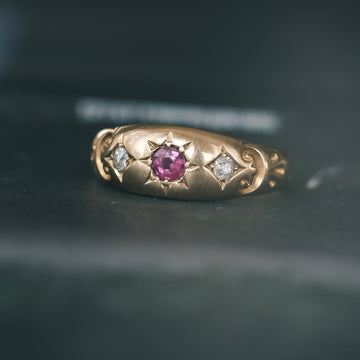 Victorian Ruby Star Band - Lost Owl Jewelry