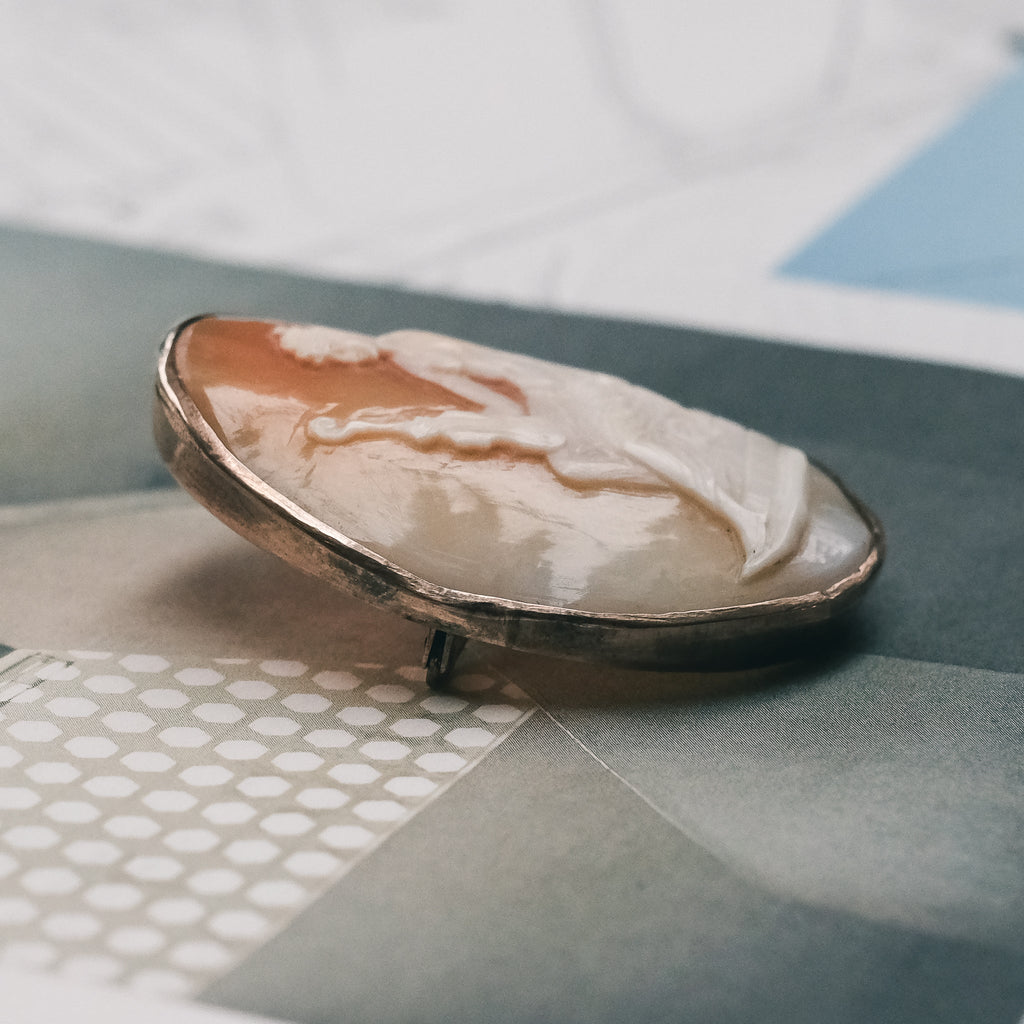 Victorian Saint Cecilia Cameo Brooch - Lost Owl Jewelry