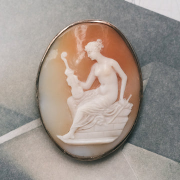 Victorian Saint Cecilia Cameo Brooch - Lost Owl Jewelry