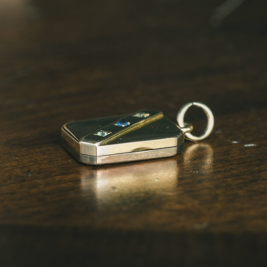Victorian Sapphire & Diamond Locket - Lost Owl Jewelry