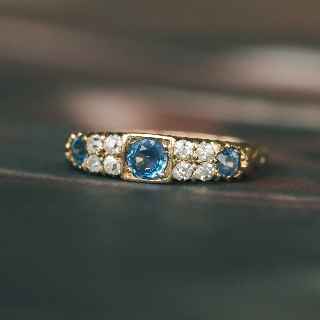 Victorian Sapphire & Diamond Ring - Lost Owl Jewelry
