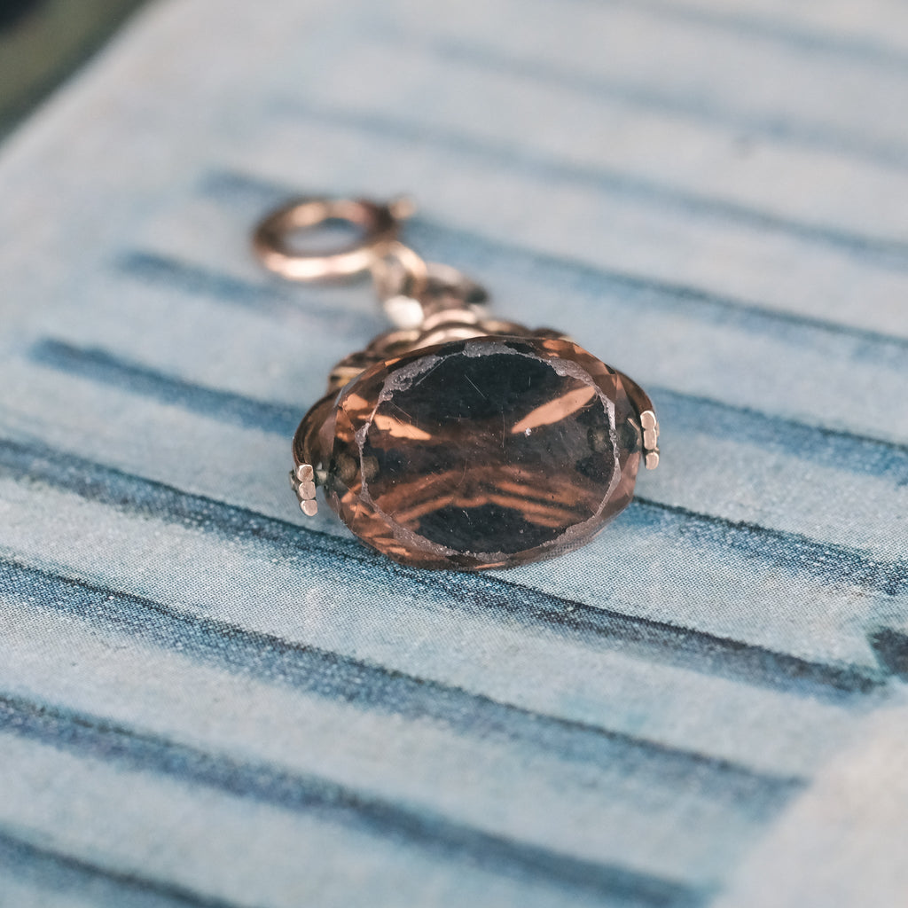 Victorian Smoky Quartz Spinner Fob - Lost Owl Jewelry