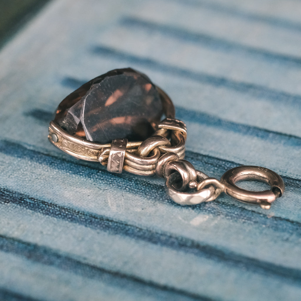Victorian Smoky Quartz Spinner Fob - Lost Owl Jewelry
