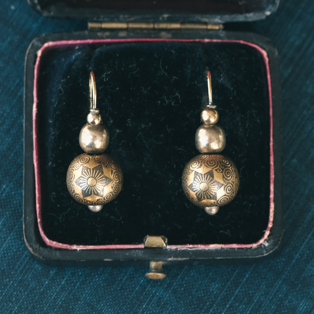 Victorian Swirled Orb Earrings - Lost Owl Jewelry