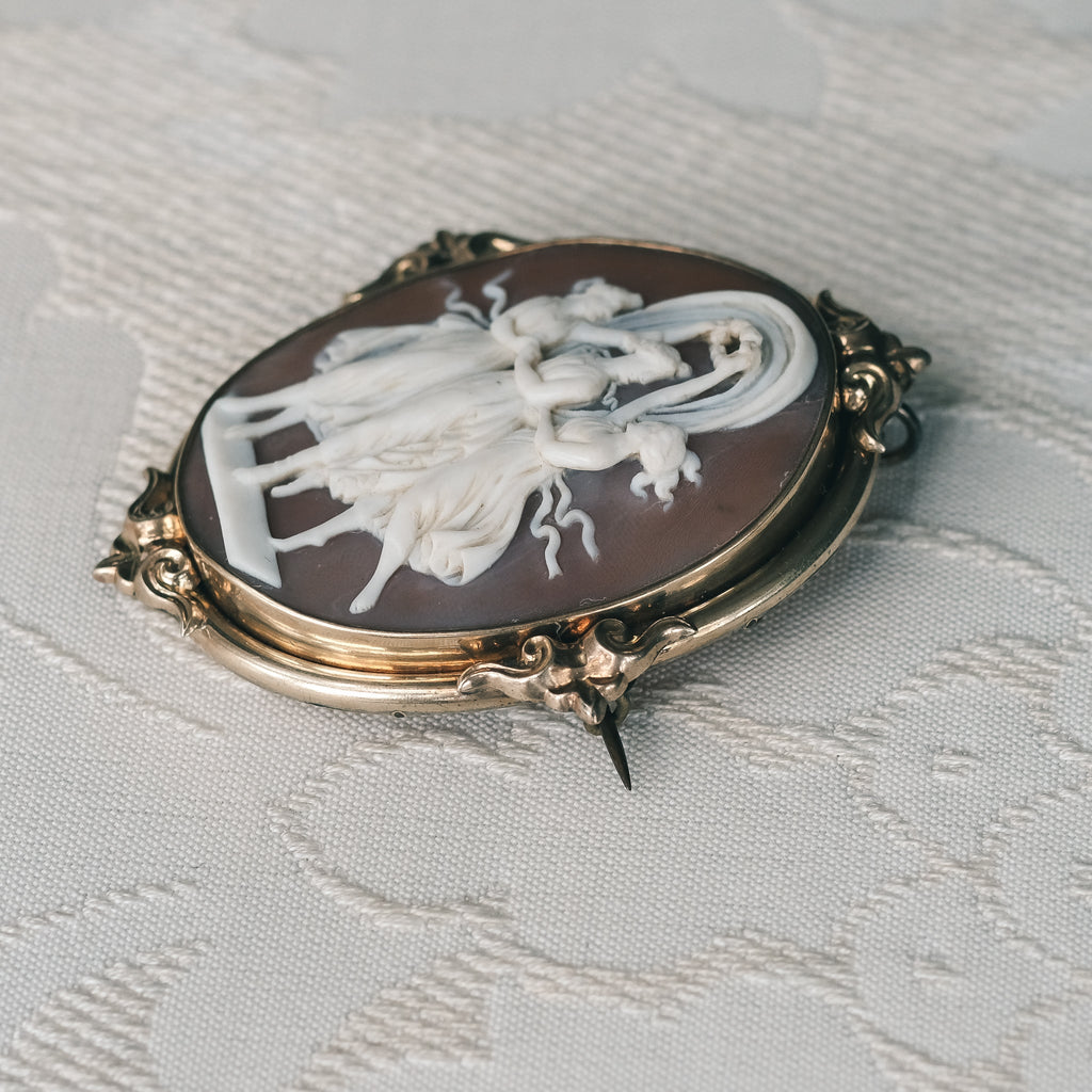 Victorian "The Three Graces" Cameo Brooch - Lost Owl Jewelry