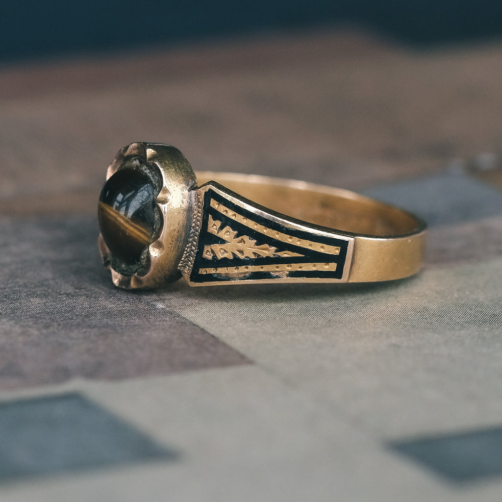 Victorian Tiger's Eye Ring - Lost Owl Jewelry