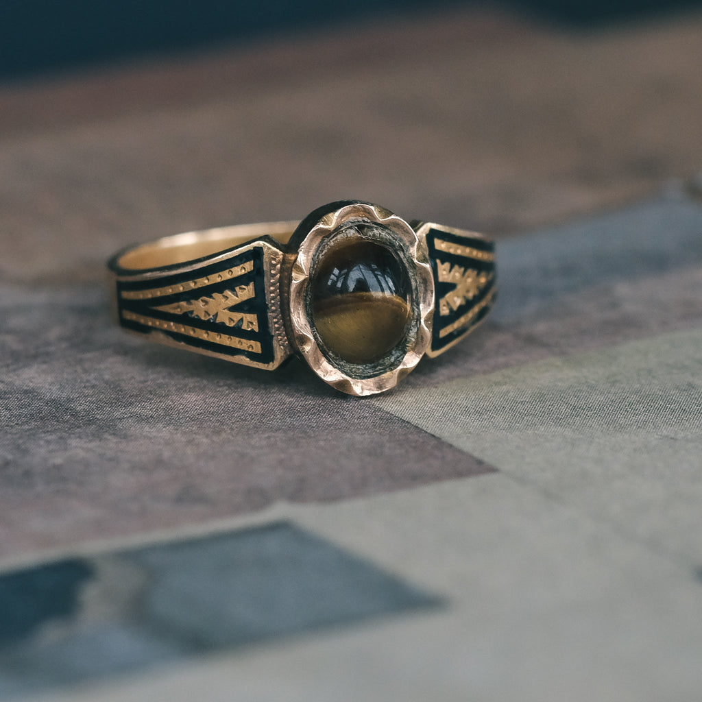 Victorian Tiger's Eye Ring - Lost Owl Jewelry