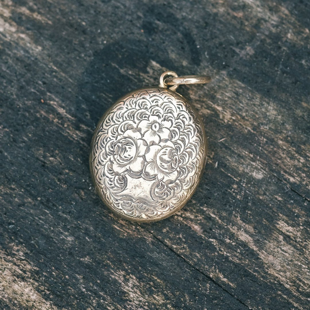 Victorian Turquoise Enamel Locket - Lost Owl Jewelry