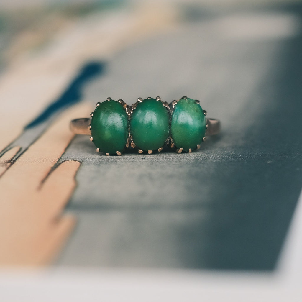 Victorian Turquoise Trilogy Ring - Lost Owl Jewelry
