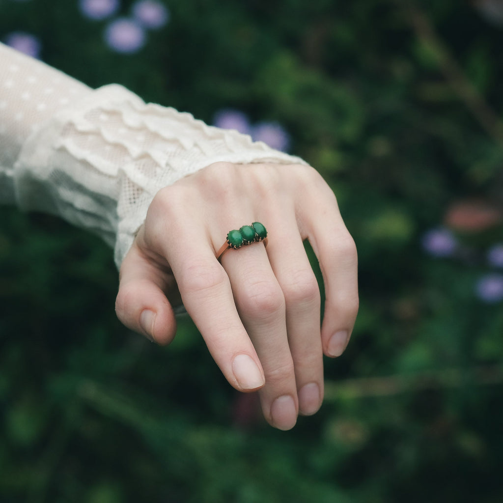 Victorian Turquoise Trilogy Ring - Lost Owl Jewelry