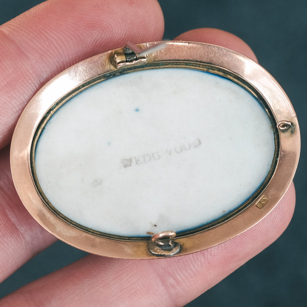 Victorian Wedgwood "Heracles & Tiresias" Brooch - Lost Owl Jewelry
