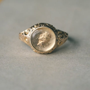 Victorian Wellington Cameo Ring - Lost Owl Jewelry