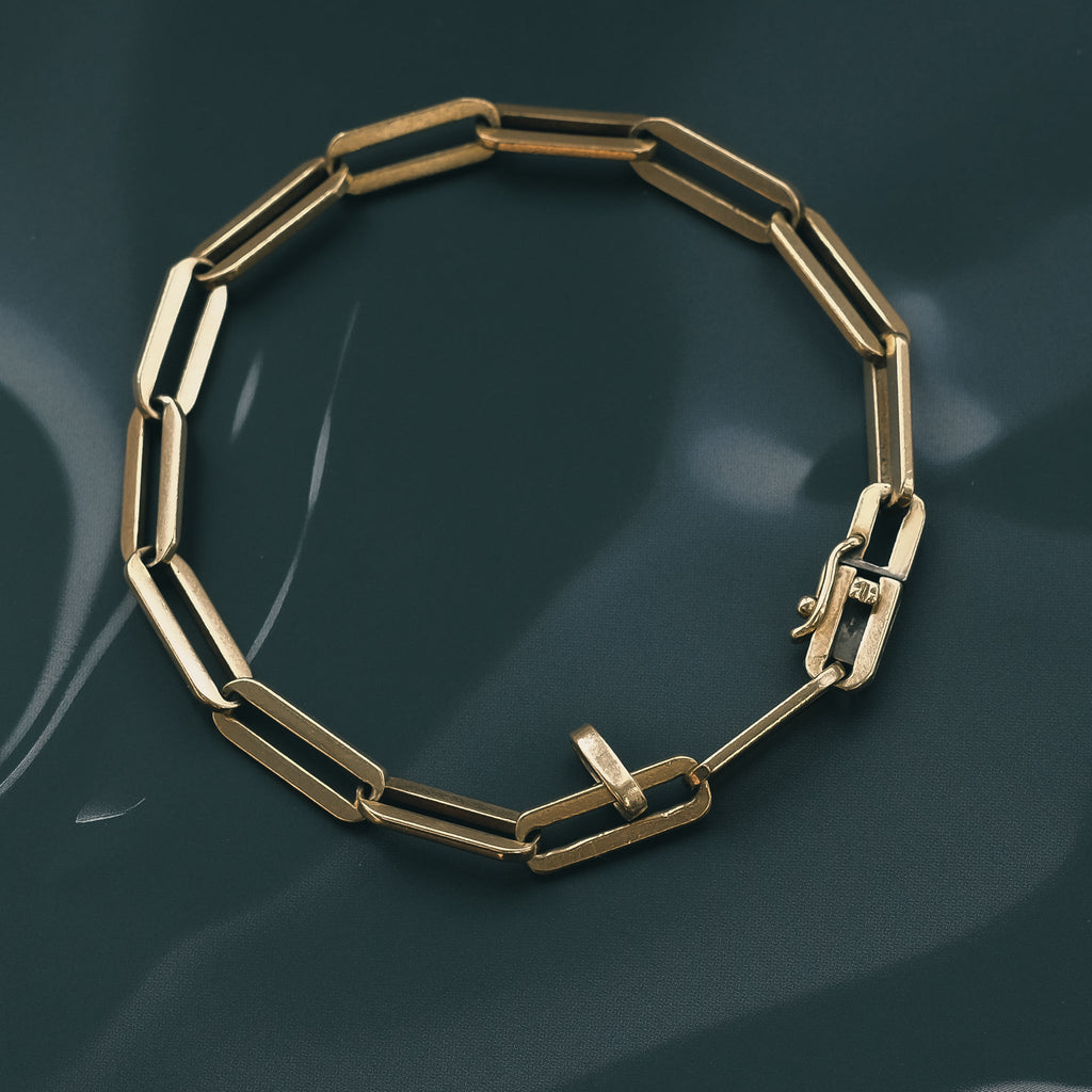 Vintage 18ct Paperclip Bracelet - Lost Owl Jewelry