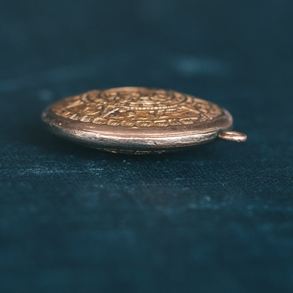 Vintage Aztec Calendar Pendant - Lost Owl Jewelry