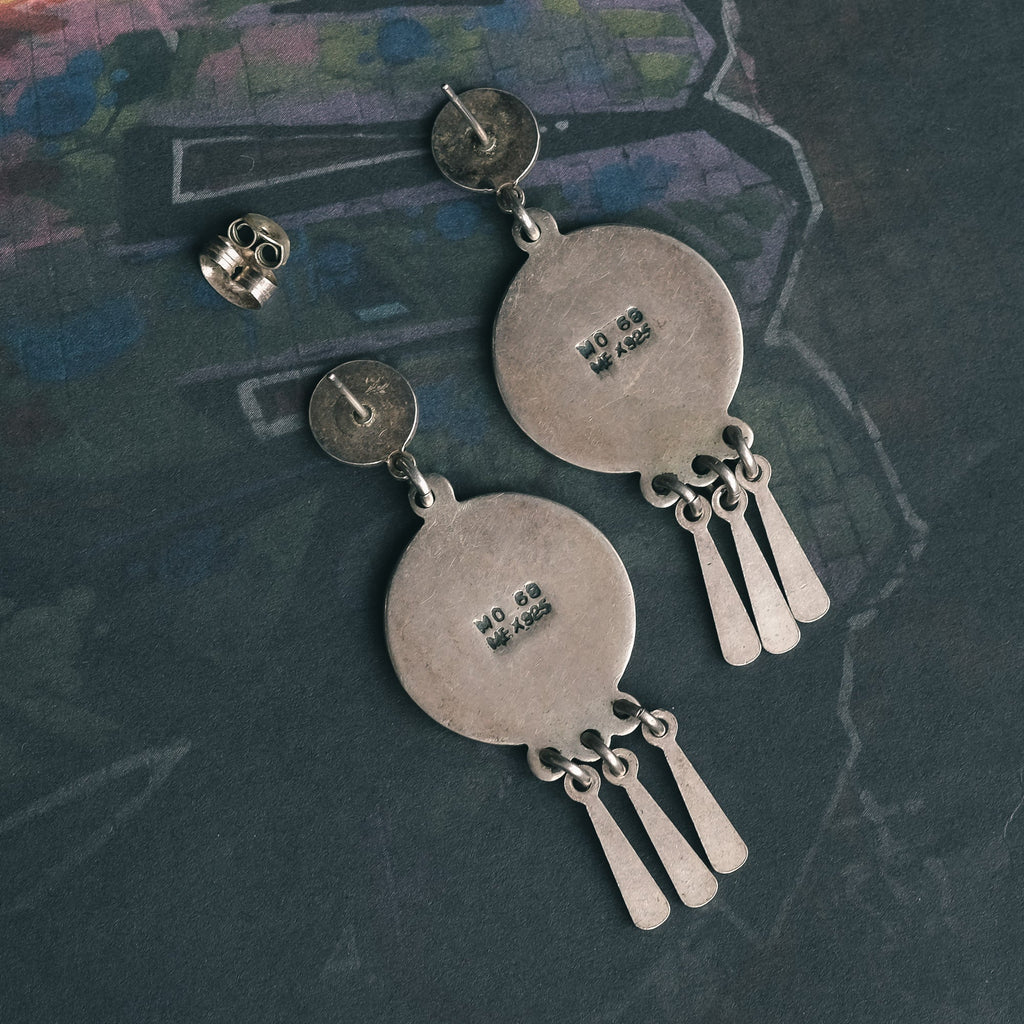 Vintage Aztec Mask Earrings - Lost Owl Jewelry