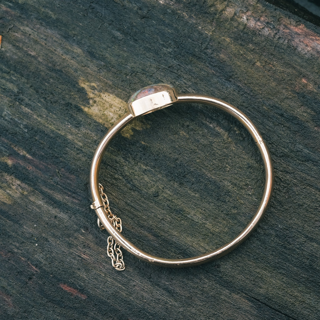 Vintage Black Opal Bangle - Lost Owl Jewelry