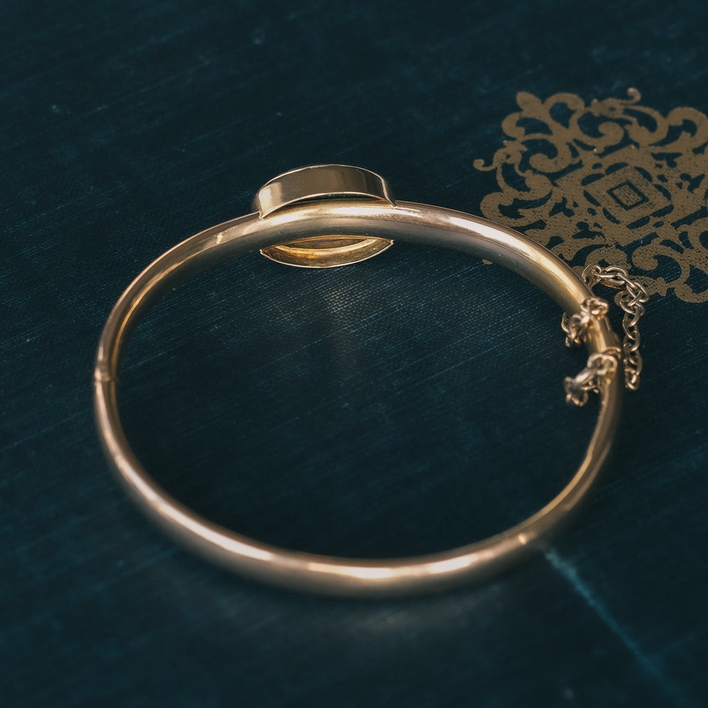 Vintage Black Opal Bangle - Lost Owl Jewelry