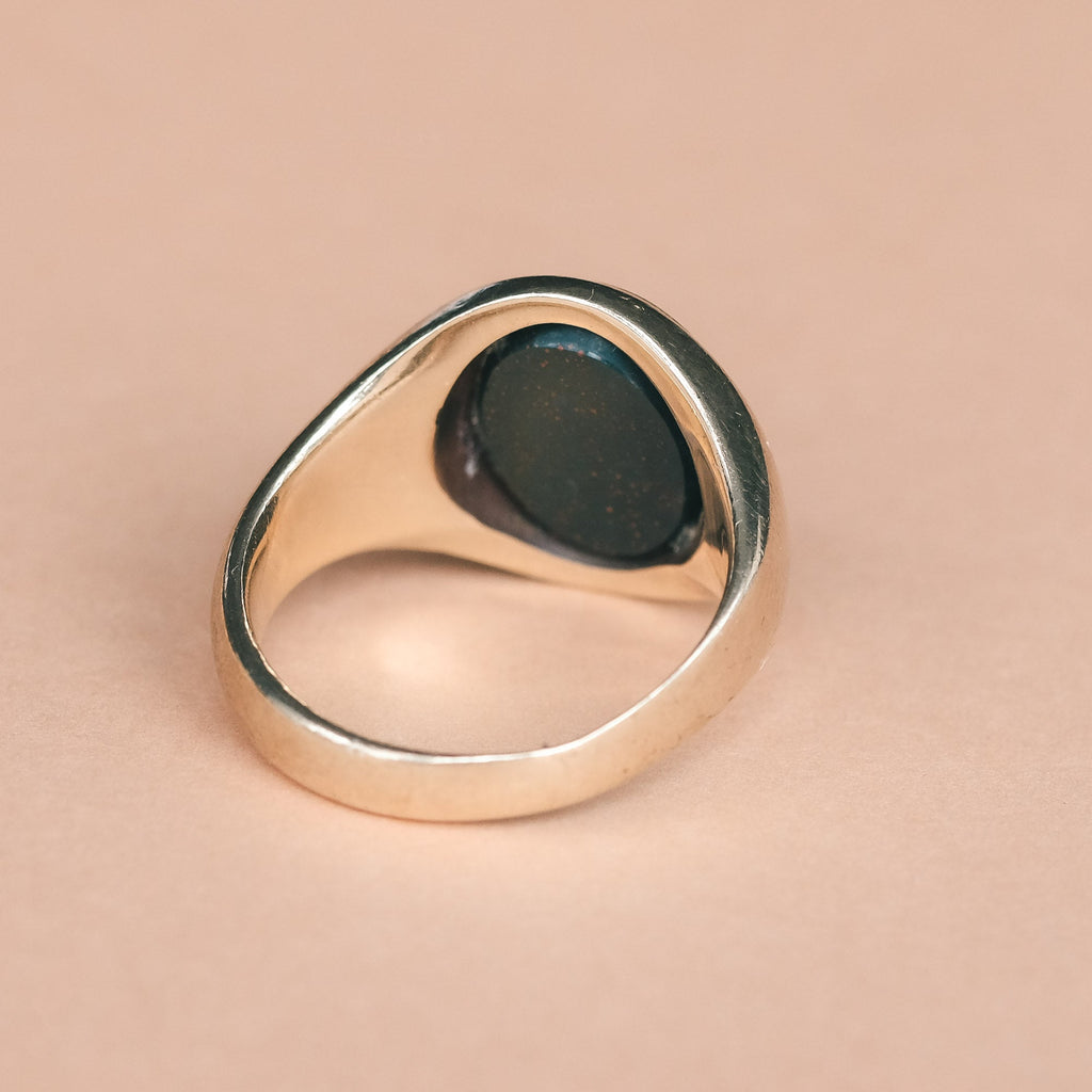 Vintage Bloodstone Antelope Intaglio Ring - Lost Owl Jewelry