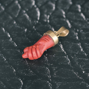 Vintage Coral Manu Fica Amulet - Lost Owl Jewelry