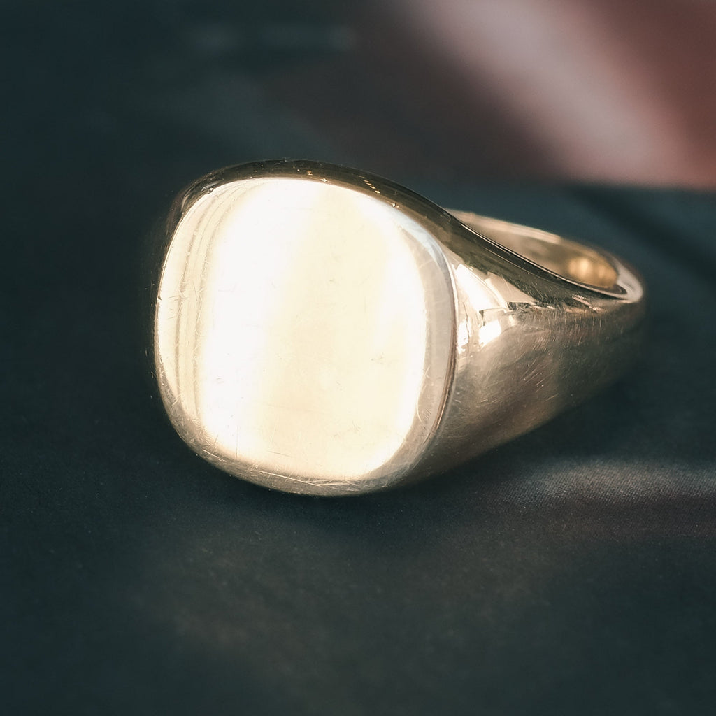 Vintage Cushion Signet Ring - Lost Owl Jewelry