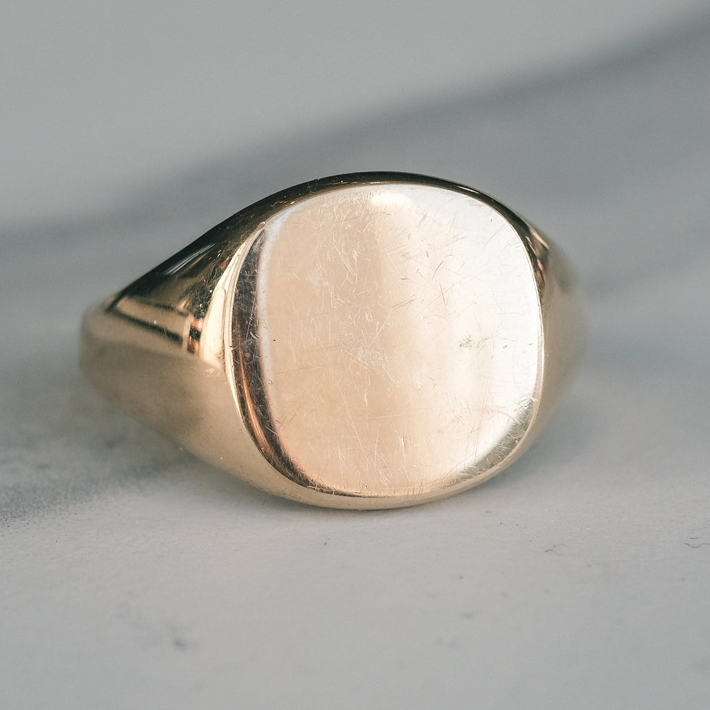 Vintage Cushion Signet Ring - Lost Owl Jewelry