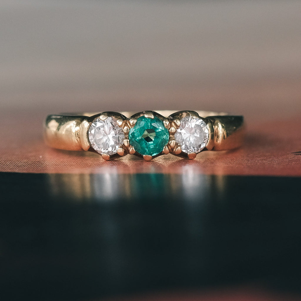 Vintage Emerald Trilogy Ring - Lost Owl Jewelry