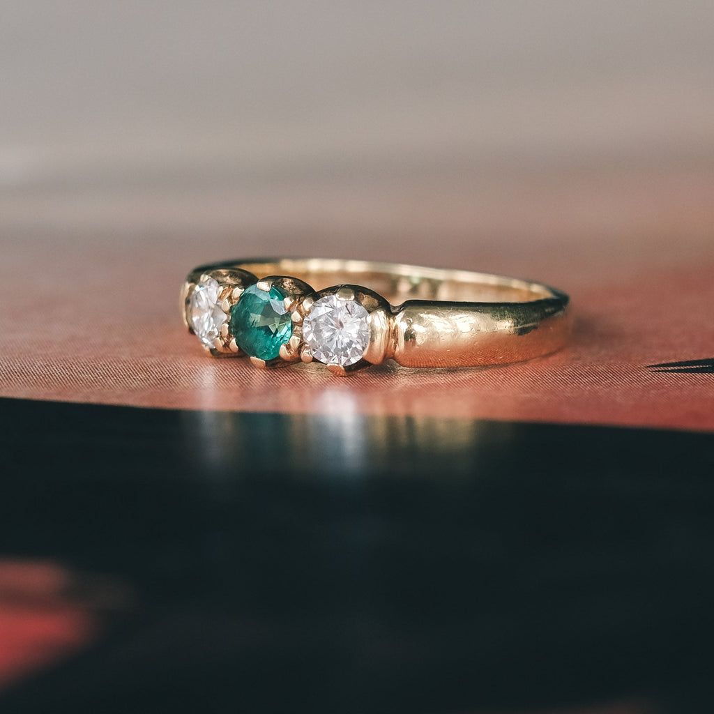 Vintage Emerald Trilogy Ring - Lost Owl Jewelry