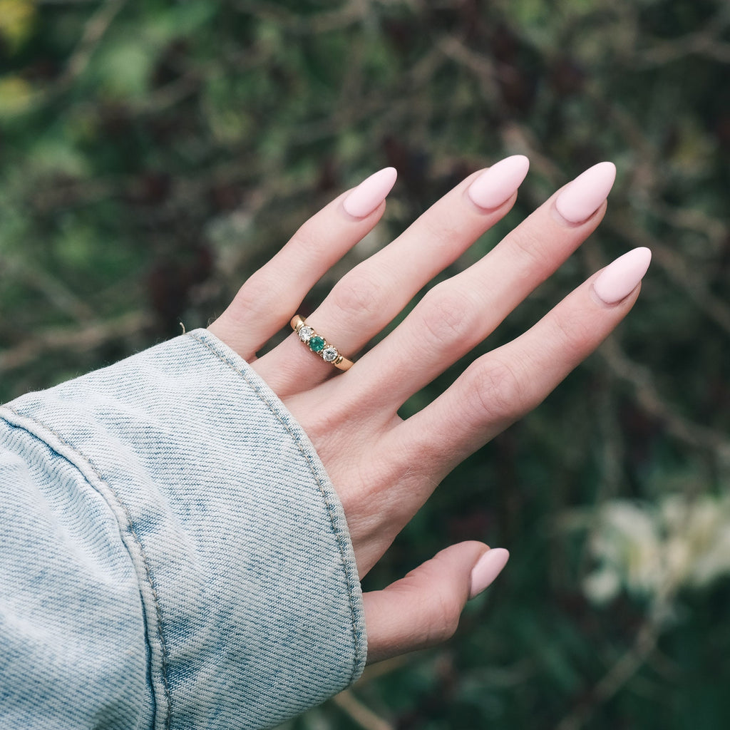 Vintage Emerald Trilogy Ring - Lost Owl Jewelry